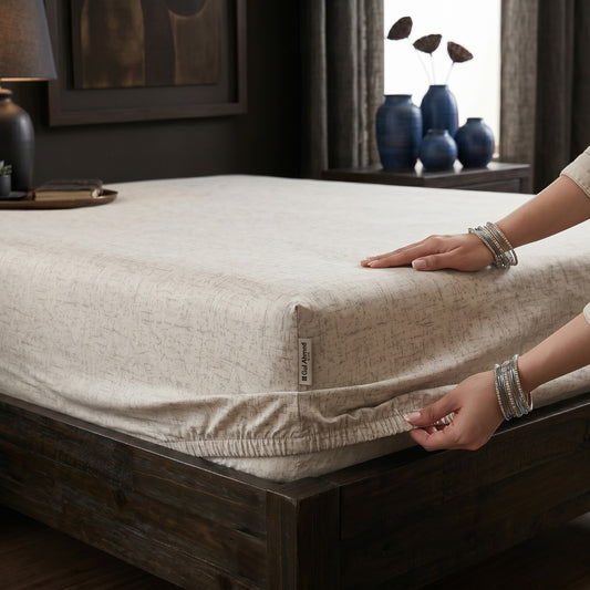 Fitted Bed Sheet- FT004 Fitted Sheets Apricot
