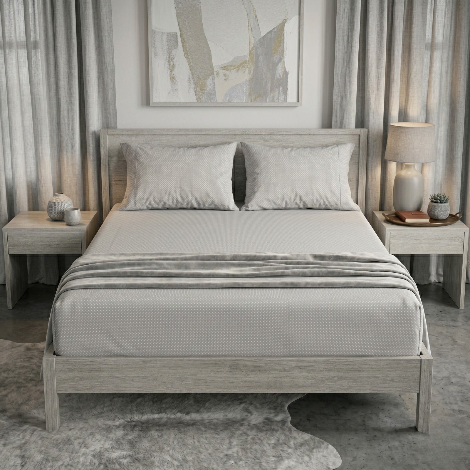 Fitted Bed Sheet- FT005 Fitted Sheets Apricot