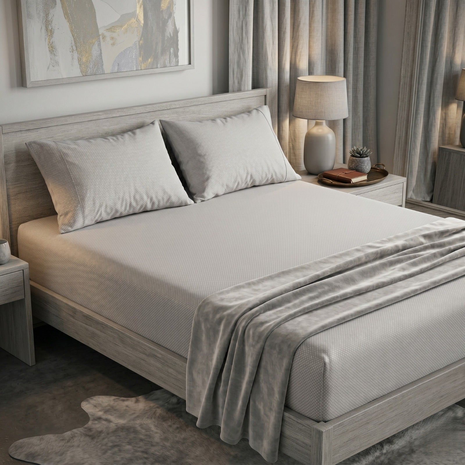 Fitted Bed Sheet- FT005 Fitted Sheets Apricot