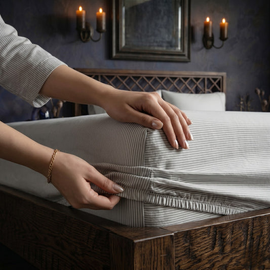 Fitted Bed Sheet- FT006 Fitted Sheets Apricot