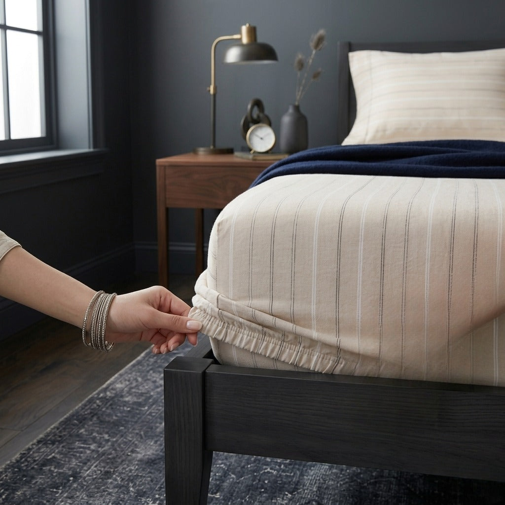 Fitted Bed Sheet- FT002 Fitted Sheets Apricot