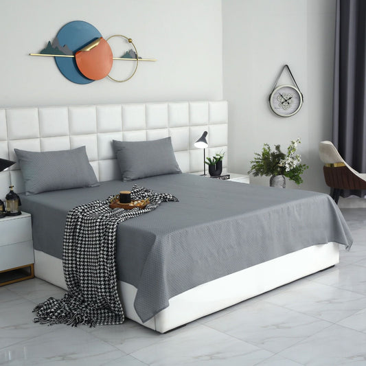 3 PCs Double Bed Sheet With Same Packing- Bed Sheets Apricot