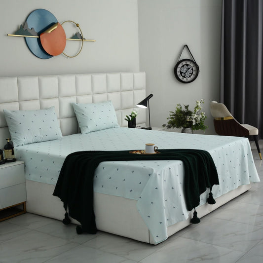 3 PCs Double Bed Sheet With Same Packing- Bed Sheets Apricot