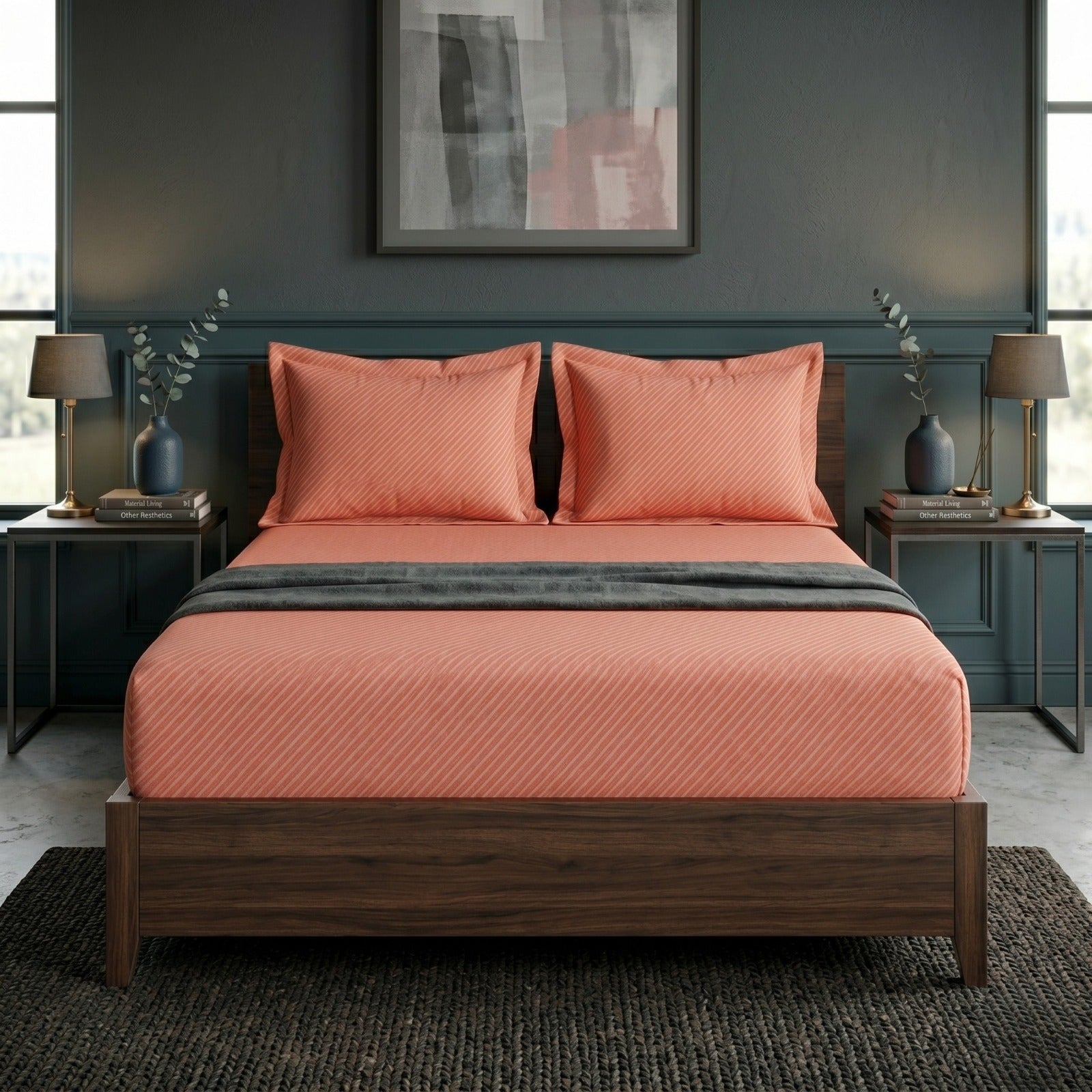 Fitted Bed Sheet-FT008 Fitted Sheets Apricot