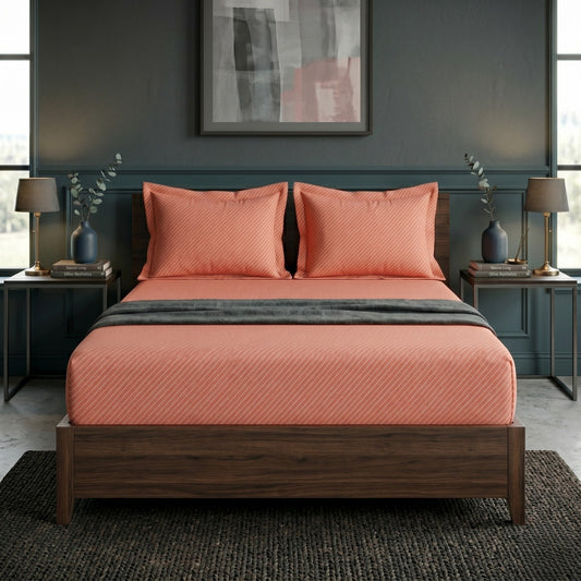 Fitted Bed Sheet-FT008 Fitted Sheets Apricot