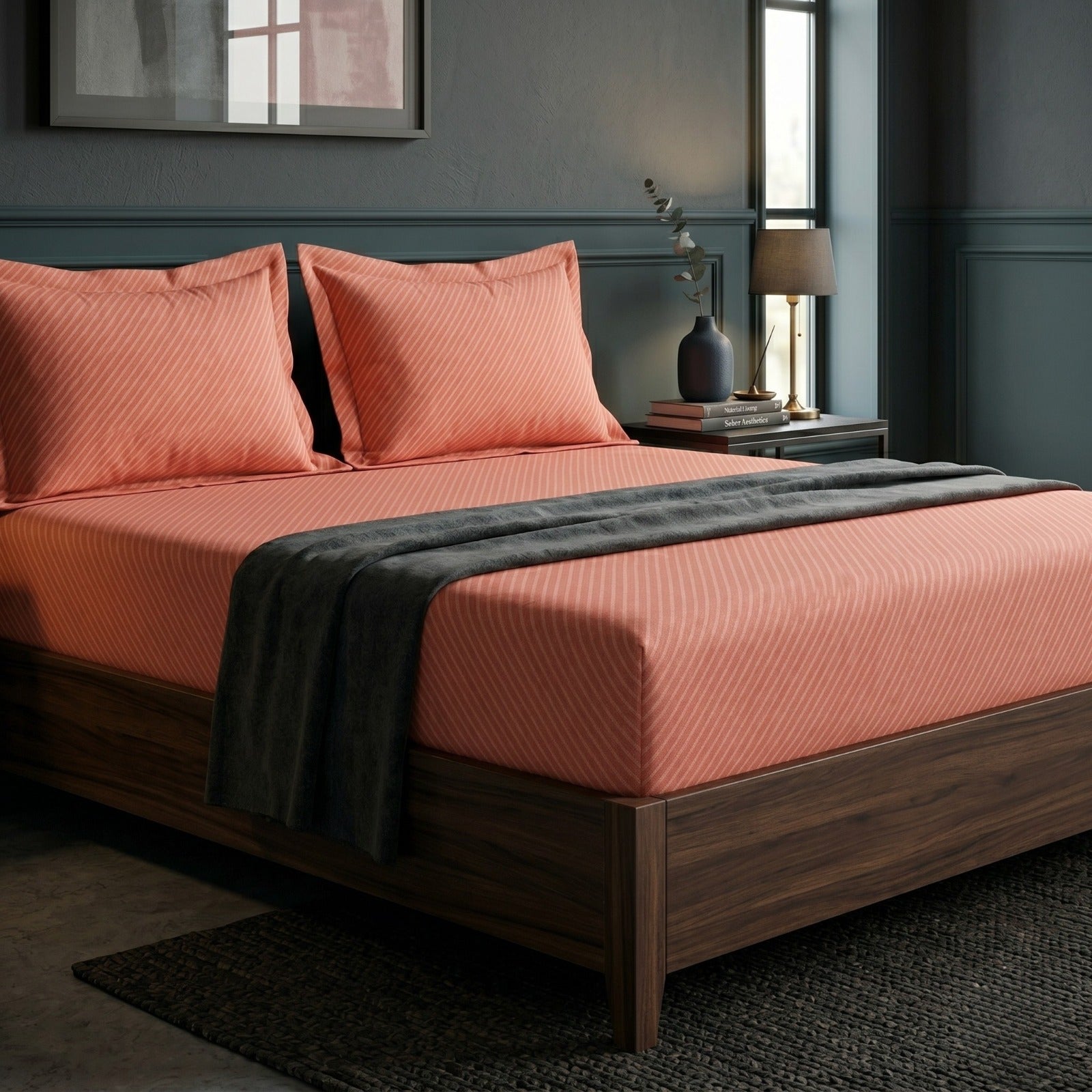 Fitted Bed Sheet-FT008 Fitted Sheets Apricot