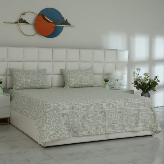 3 PCs Double Bed Sheet With Same Packing- Bed Sheets Apricot
