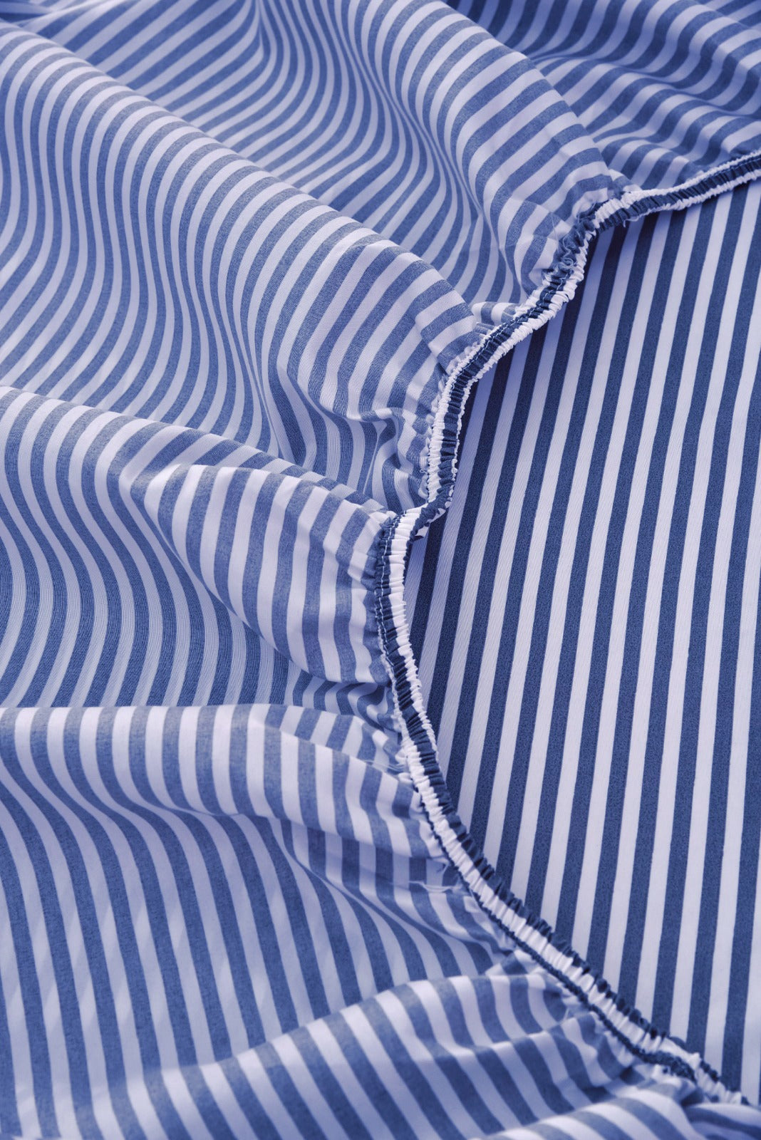 Fitted Bed Sheet- Blue Stripes Fitted Sheets Apricot