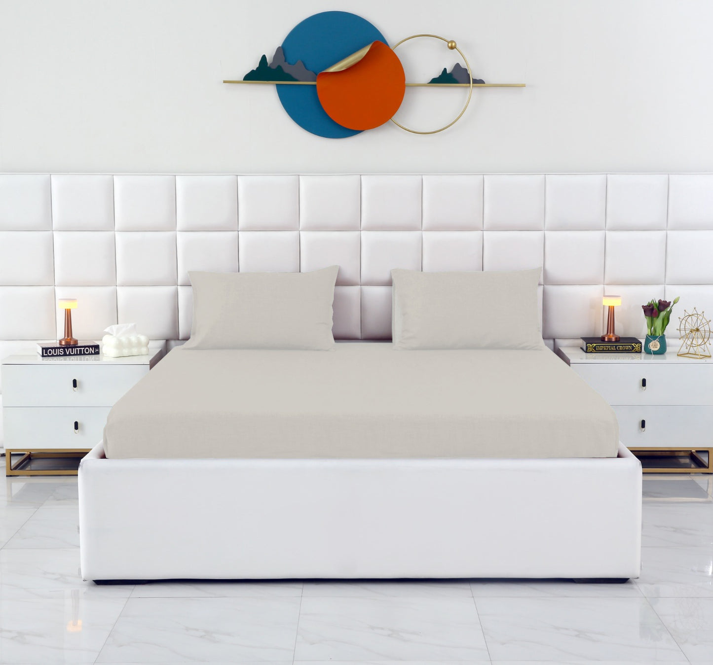 Fitted Bed Sheet-FT0026 Fitted Sheets Apricot