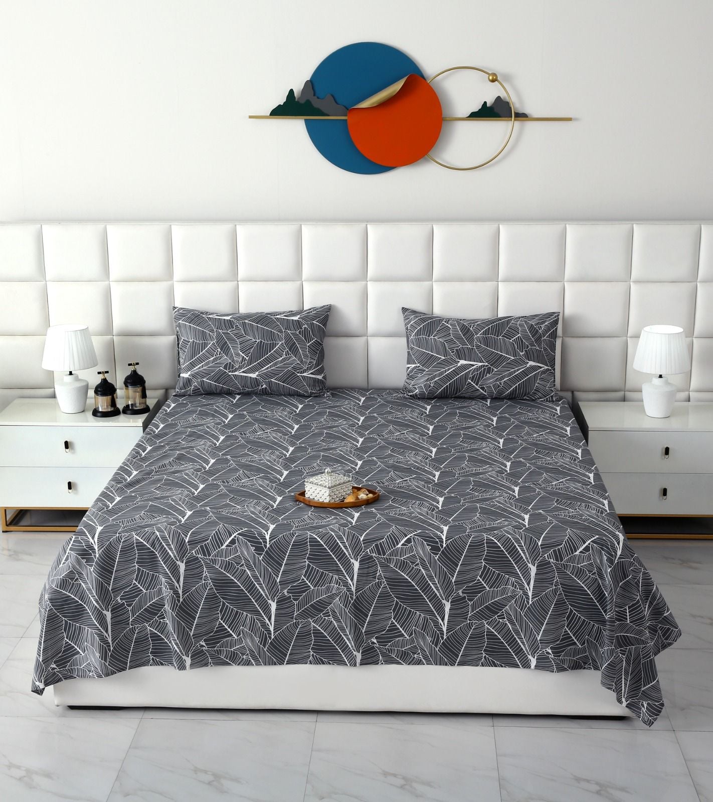 3 PCs Double Bed Sheet With Same Packing- Ash Petals Bed Sheets Apricot