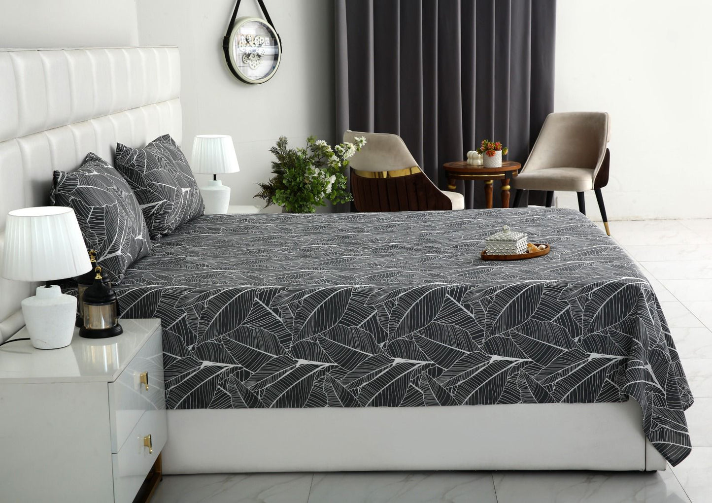 3 PCs Double Bed Sheet With Same Packing- Ash Petals Bed Sheets Apricot