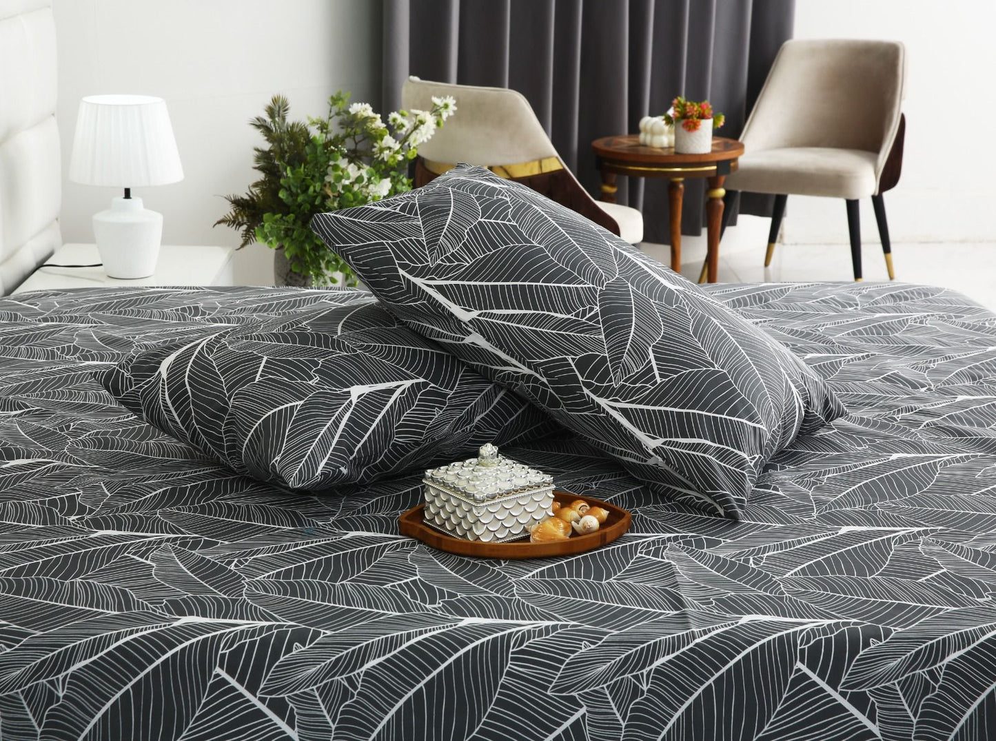 3 PCs Double Bed Sheet With Same Packing- Ash Petals Bed Sheets Apricot