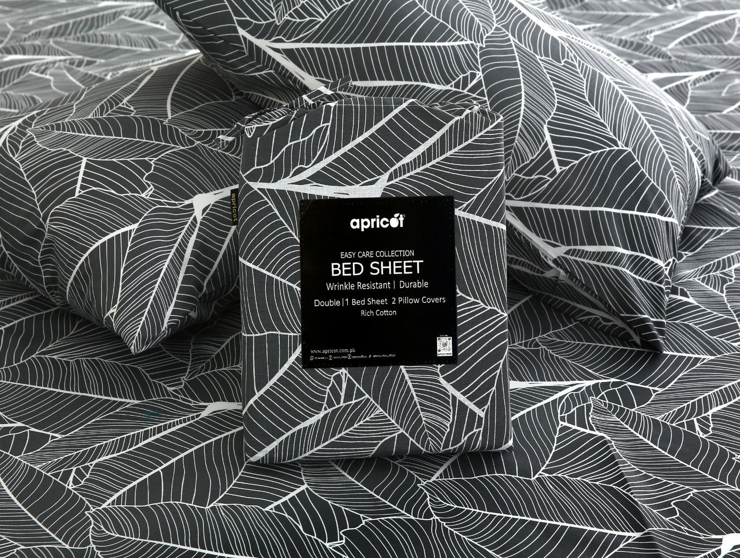 3 PCs Double Bed Sheet With Same Packing- Ash Petals Bed Sheets Apricot