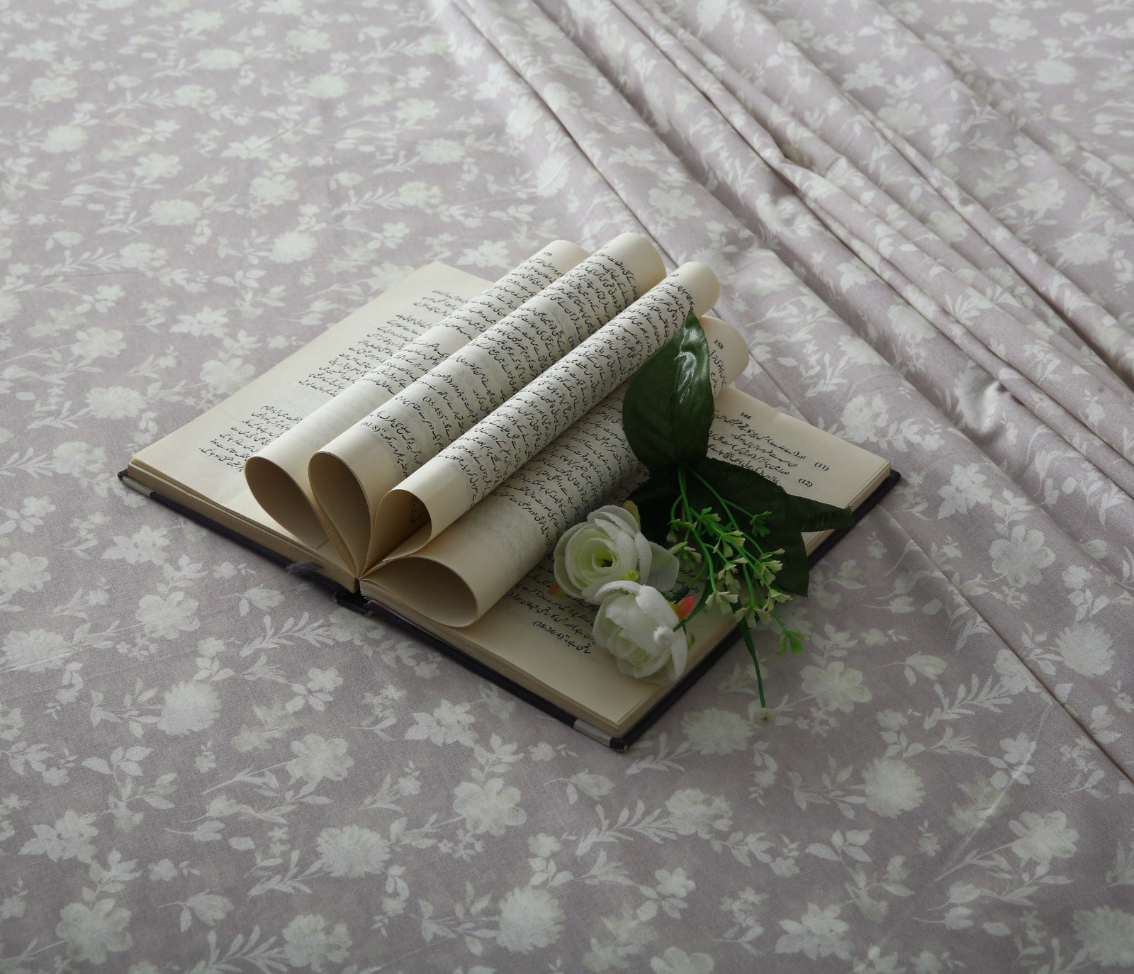 3 PCs Double Bed Sheet With Same Packing- Lily of the Valley Bed Sheets Apricot