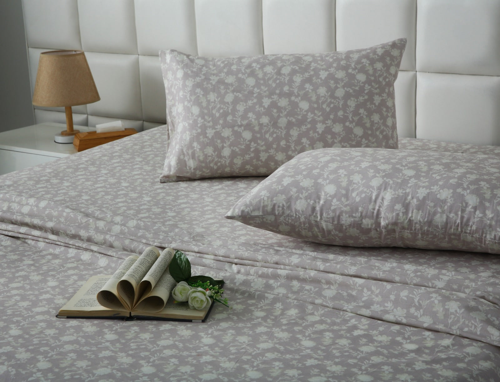 3 PCs Double Bed Sheet With Same Packing- Lily of the Valley Bed Sheets Apricot