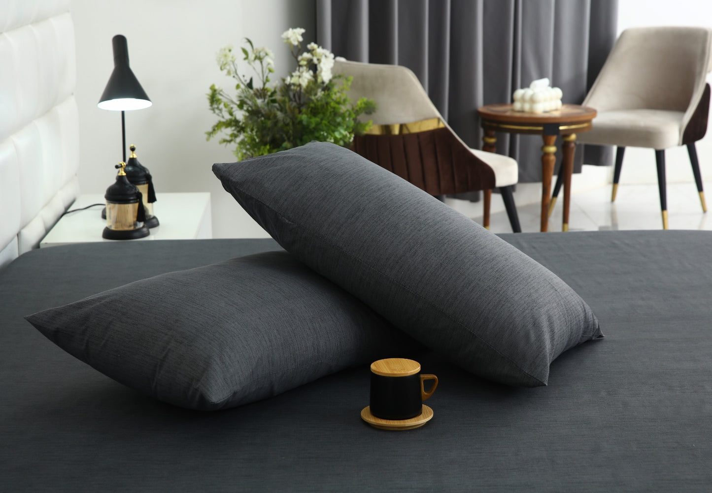 3 PCs Double Bed Sheet With Same Packing- Moss Whisper Bed Sheets Apricot