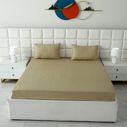 Fitted Bed Sheet- FT007 Fitted Sheets Apricot