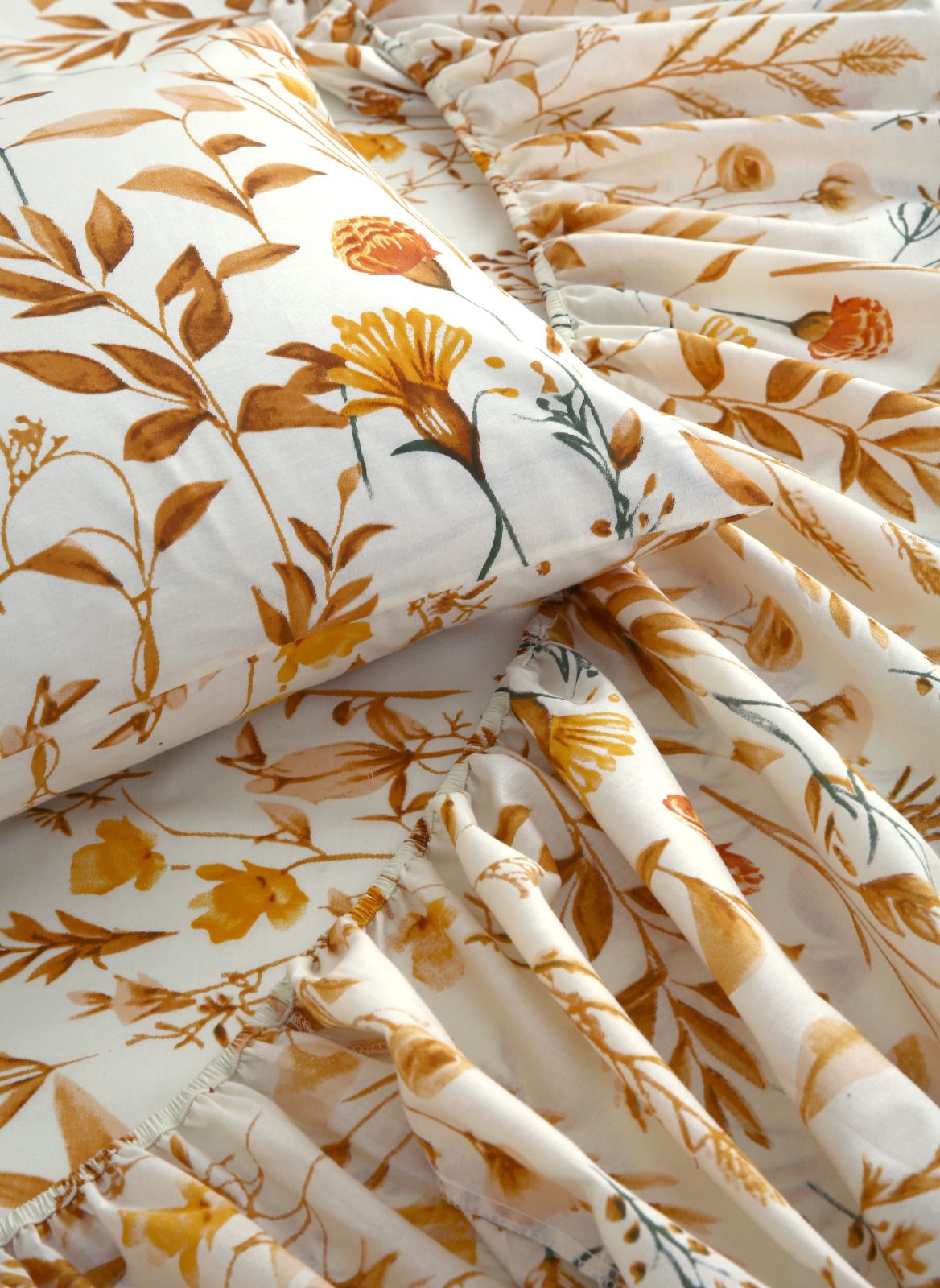Fitted Bed Sheet- PFT007 Fitted Sheets Apricot