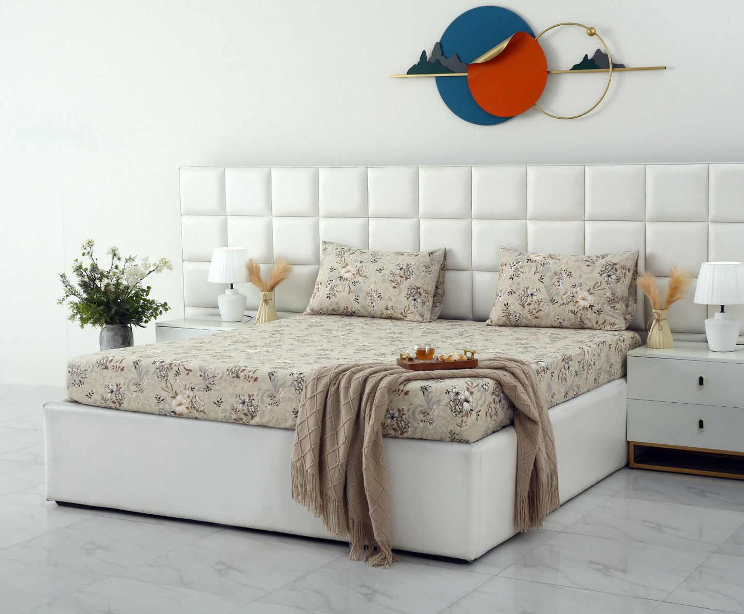 Fitted Bed Sheet- PFT005 Fitted Sheets Apricot