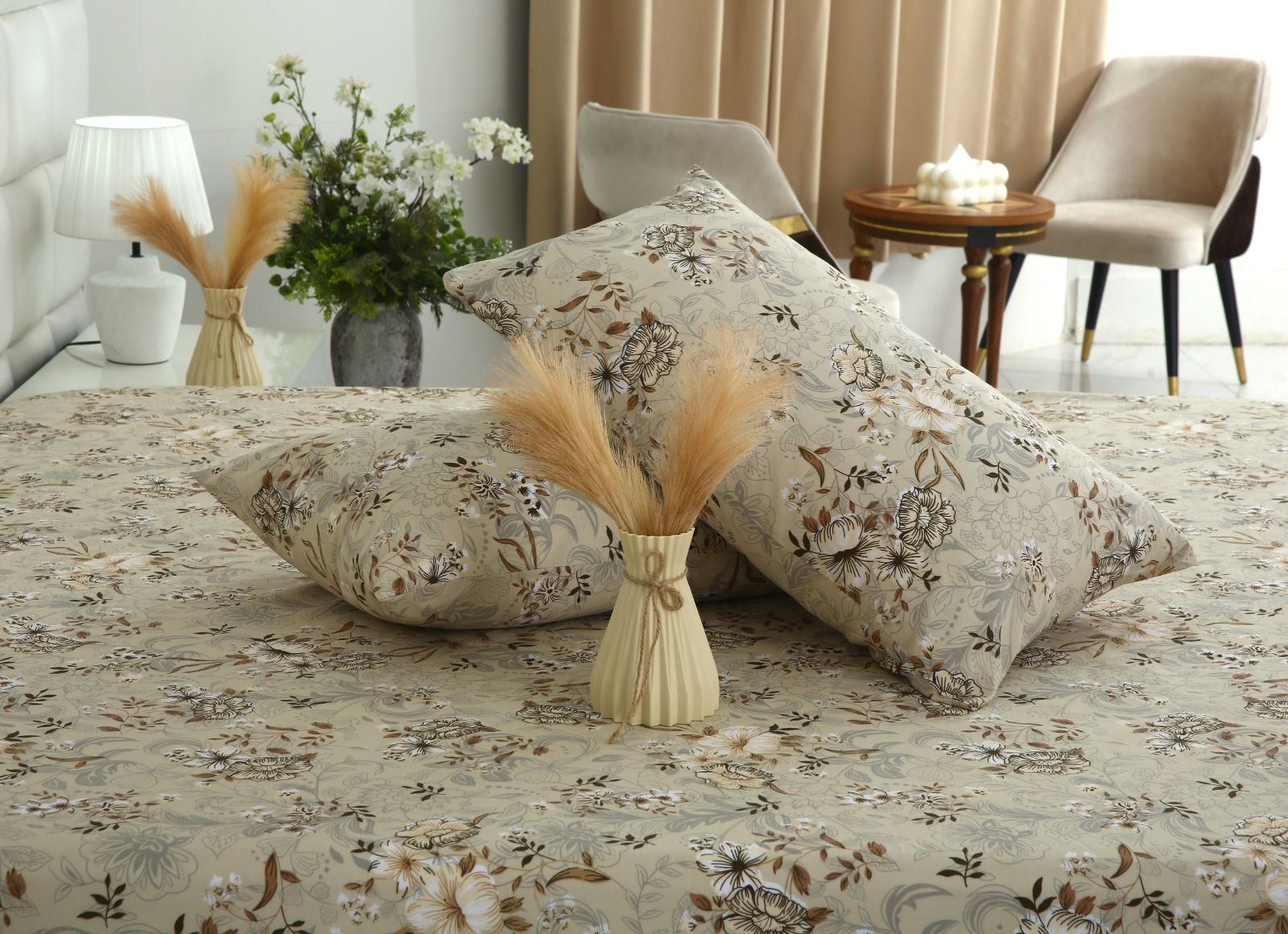 Fitted Bed Sheet- PFT005 Fitted Sheets Apricot