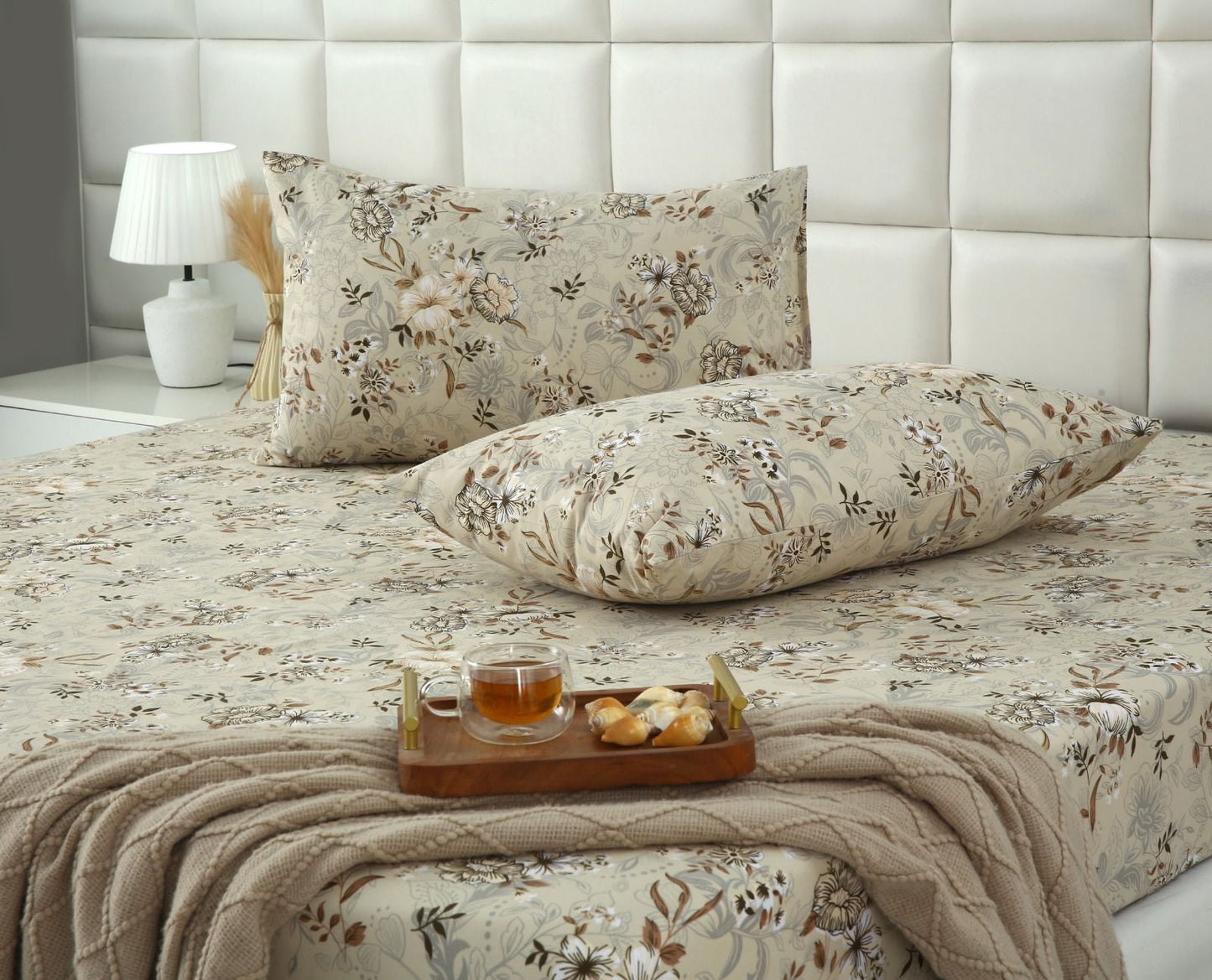 Fitted Bed Sheet- PFT005 Fitted Sheets Apricot