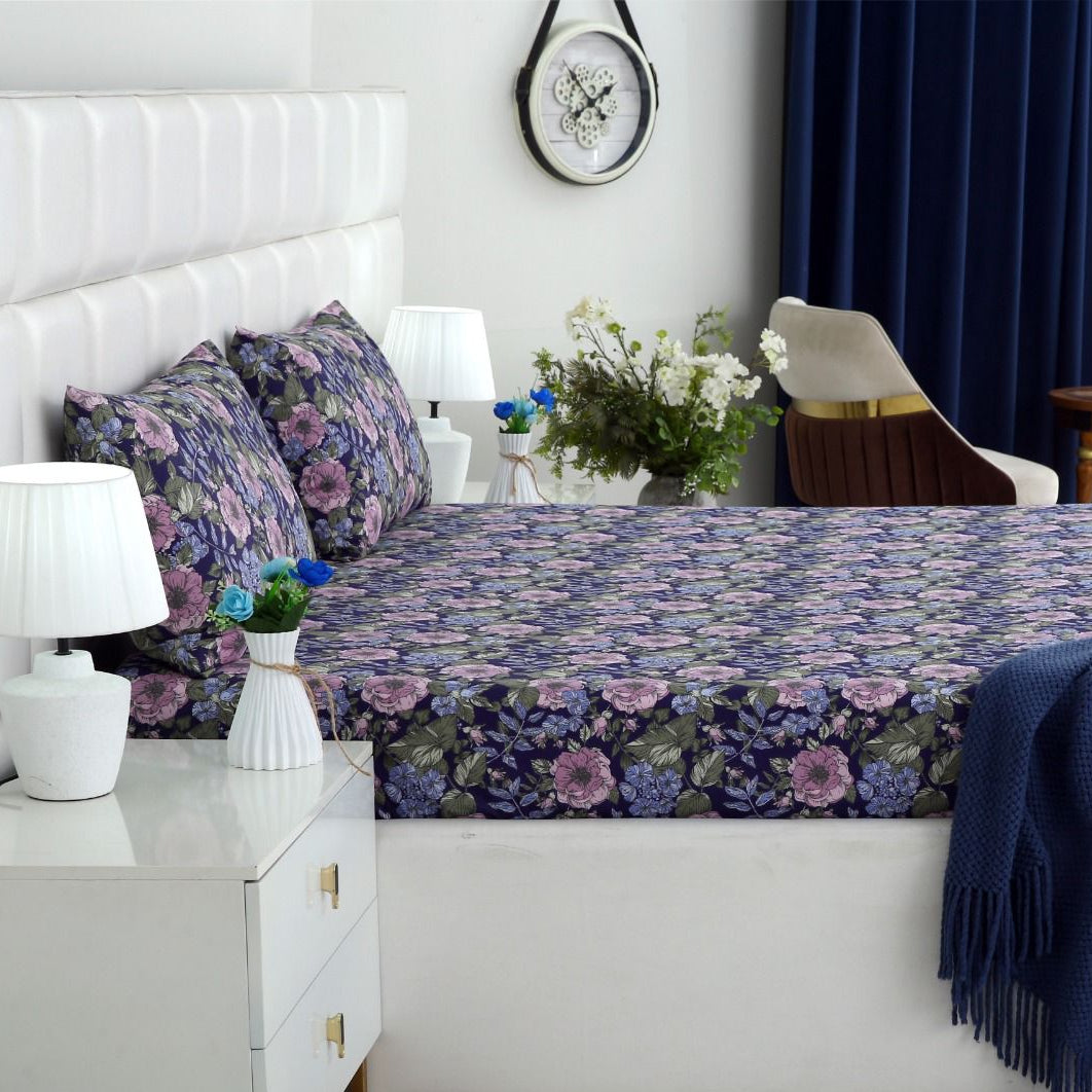 2Pcs Digital Percale Single Bed Sheet- PC004