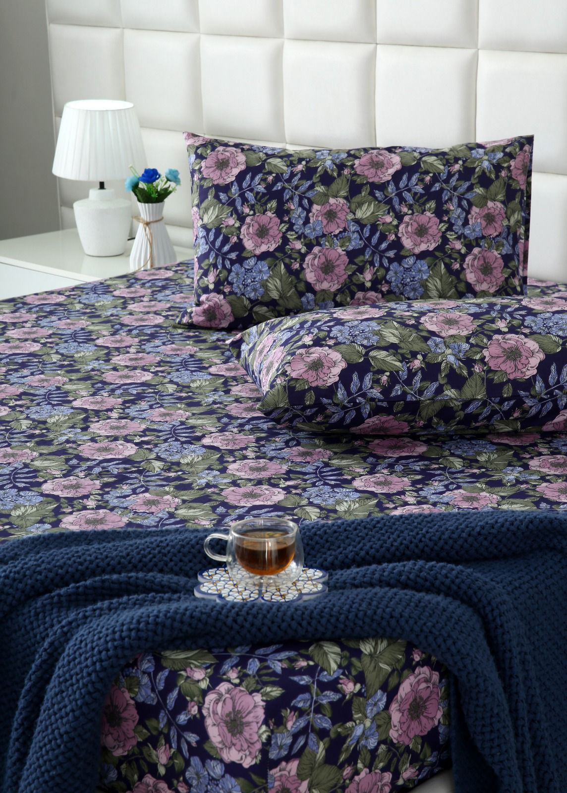 Percale Fitted Bed Sheet- PFL004