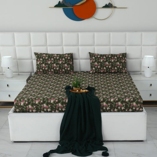 Percale Fitted Bed Sheet- PFL001 Fitted Sheets Apricot