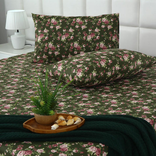 Percale Cotton Fitted Bed Sheet- Moss & Rose Fitted Sheets Apricot