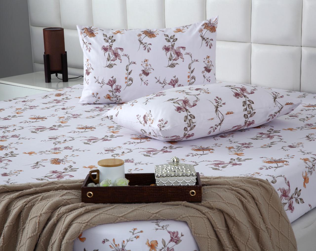 Fitted Bed Sheet- PFT016 Fitted Sheets Apricot