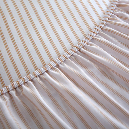 Fitted Bed Sheet- PFT012 Fitted Sheets Apricot