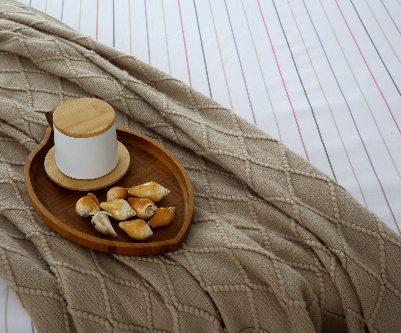 Fitted Bed Sheet- PFT012 Fitted Sheets Apricot
