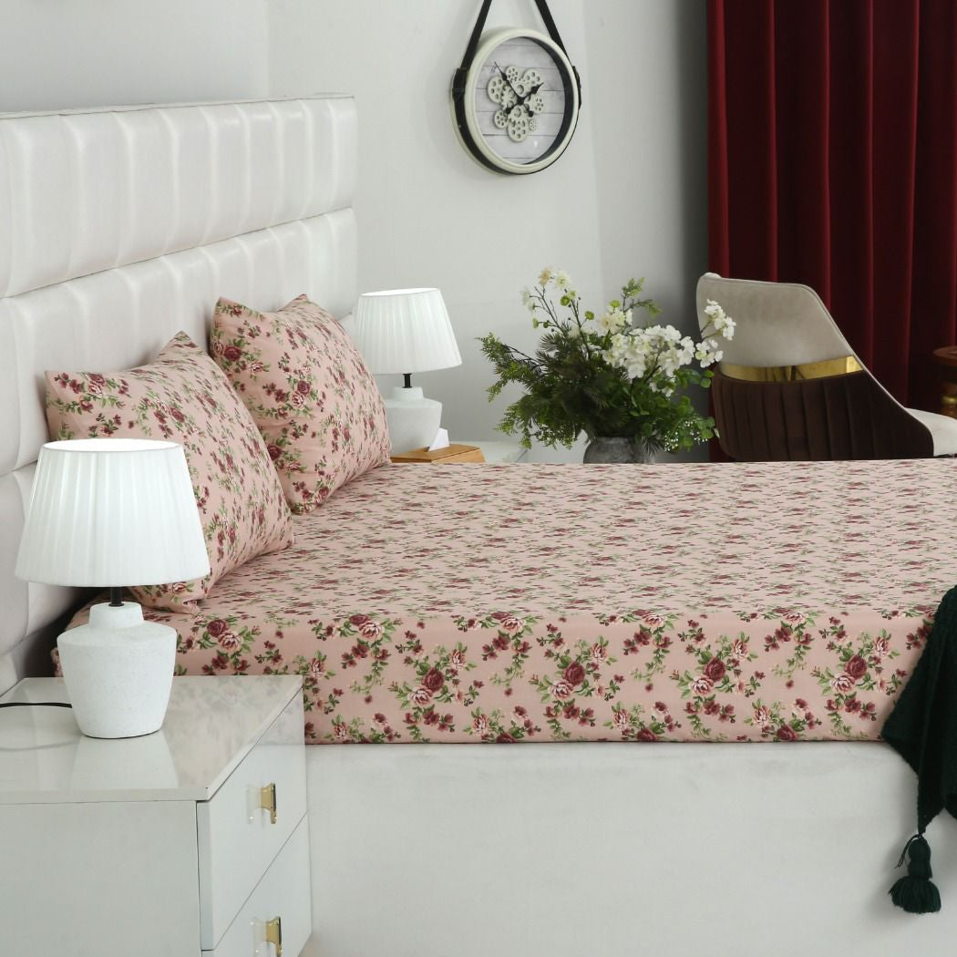 2Pcs Digital Percale Single Bed Sheet- PC002