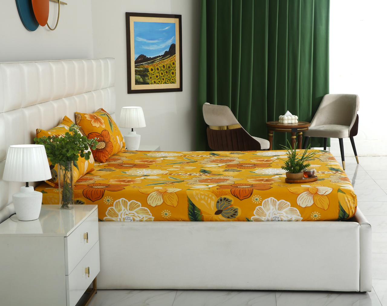 Fitted Bed Sheet- PFT021 Fitted Sheets Apricot