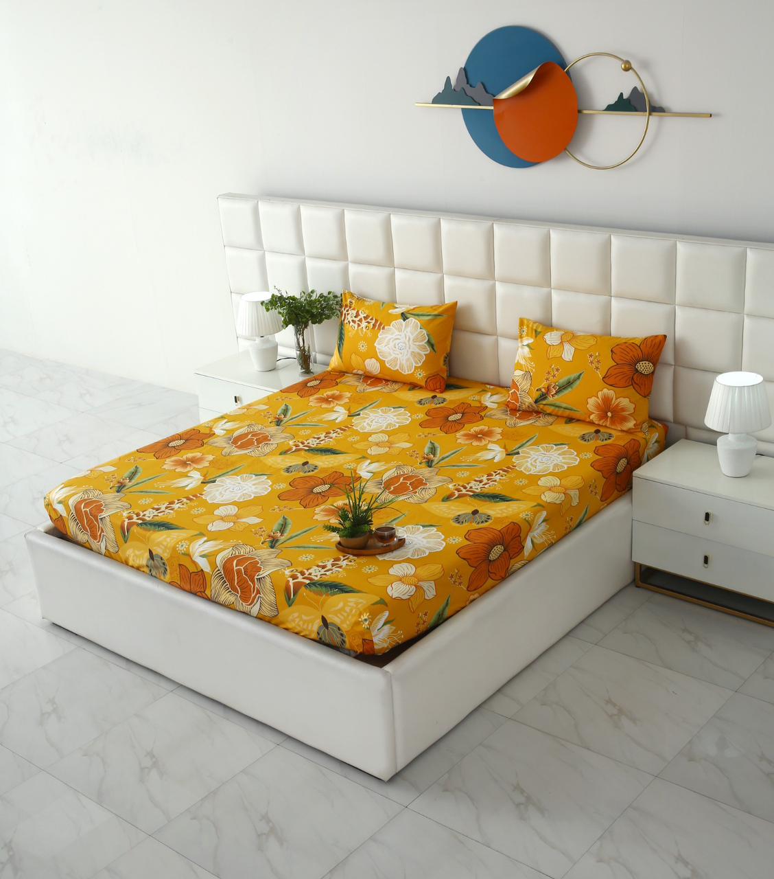 Fitted Bed Sheet- PFT021 Fitted Sheets Apricot