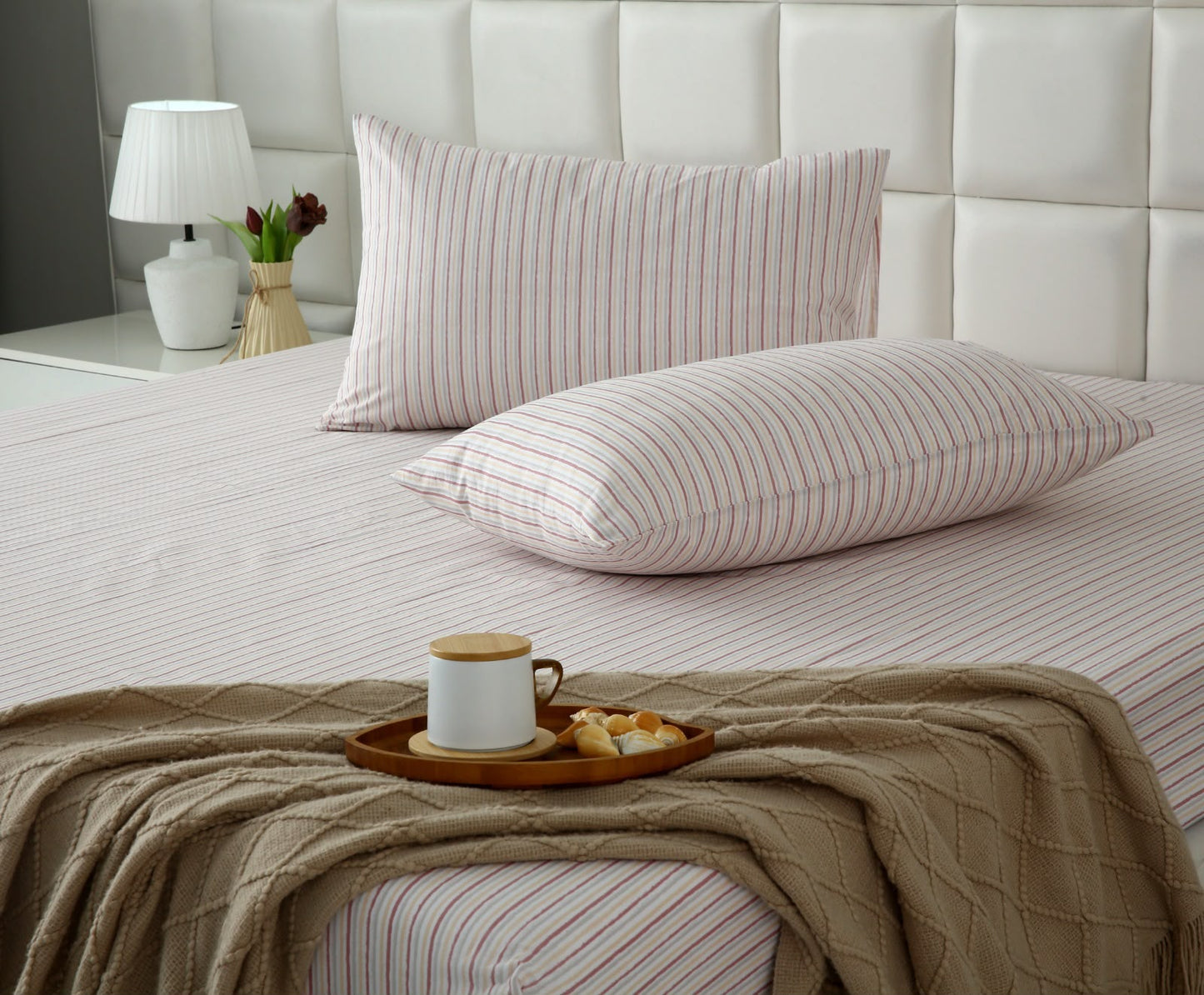 Fitted Bed Sheet- PFT0270 Fitted Sheets Apricot
