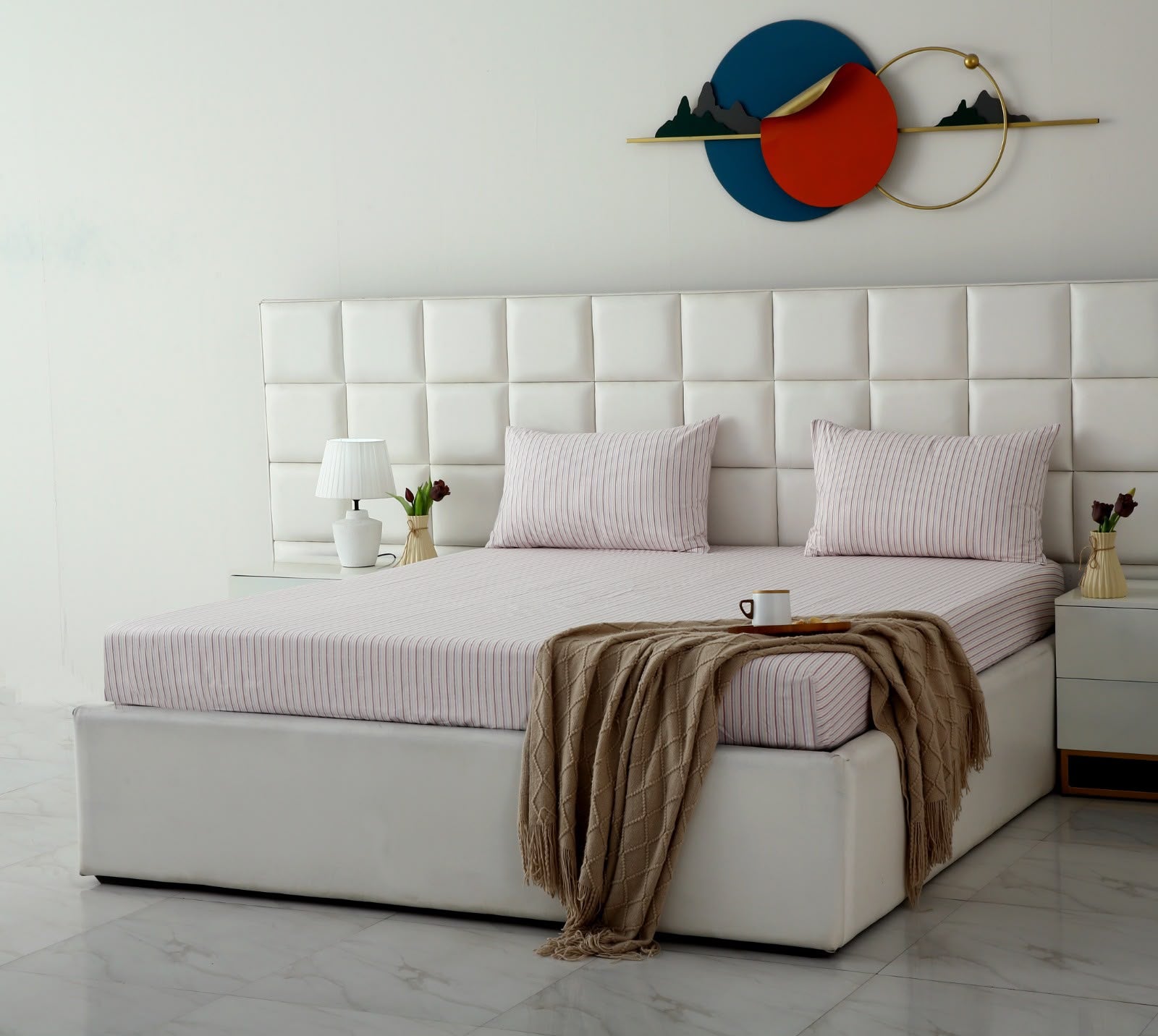 Fitted Bed Sheet- PFT0270 Fitted Sheets Apricot