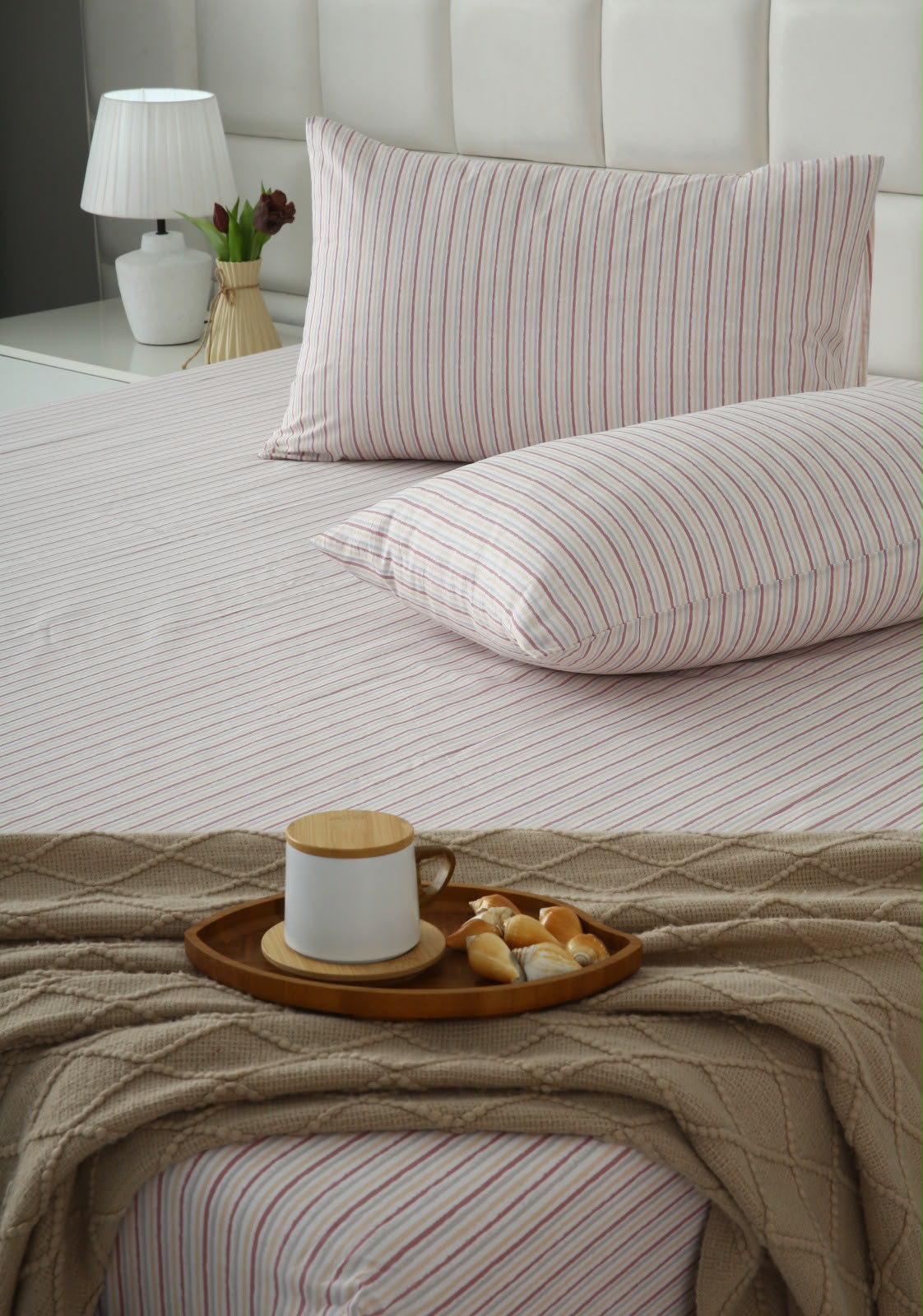 Fitted Bed Sheet- PFT0270 Fitted Sheets Apricot