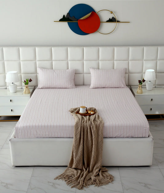 Fitted Bed Sheet- PFT0270 Fitted Sheets Apricot