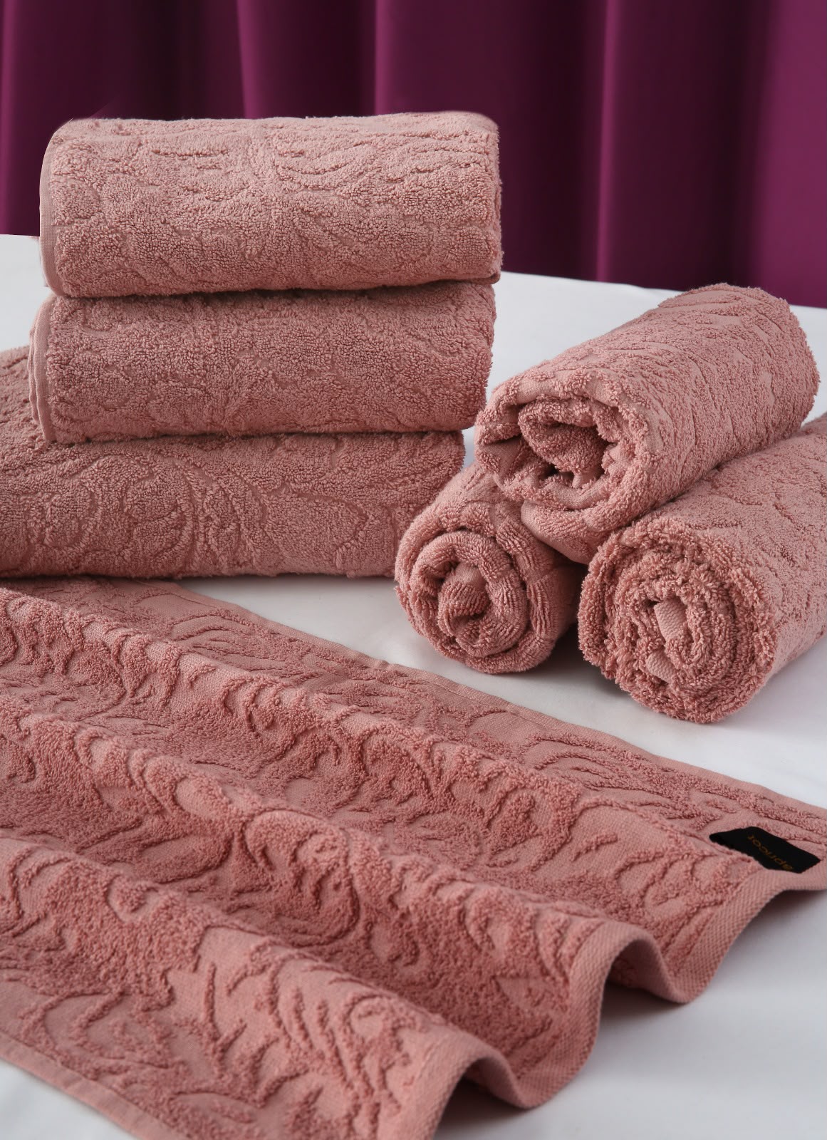 1 PC 100% Cotton Face Towel (10259)- Dusty Pink