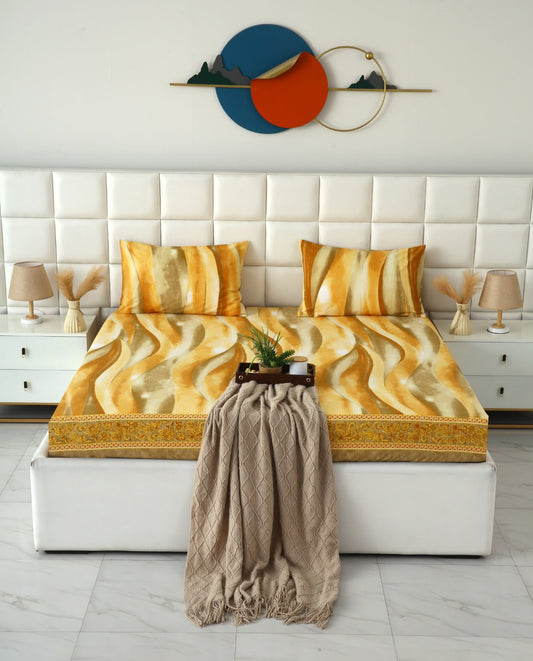 Fitted Bed Sheet- PFT025 Fitted Sheets Apricot