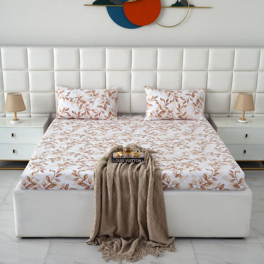 Fitted Bed Sheet- PFT0260 Fitted Sheets Apricot