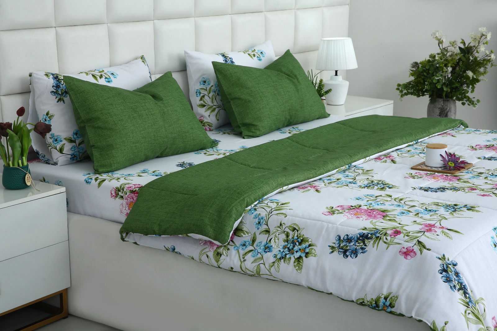 6 PCs Summer Comforter Set- COM006 Bed Spread Apricot