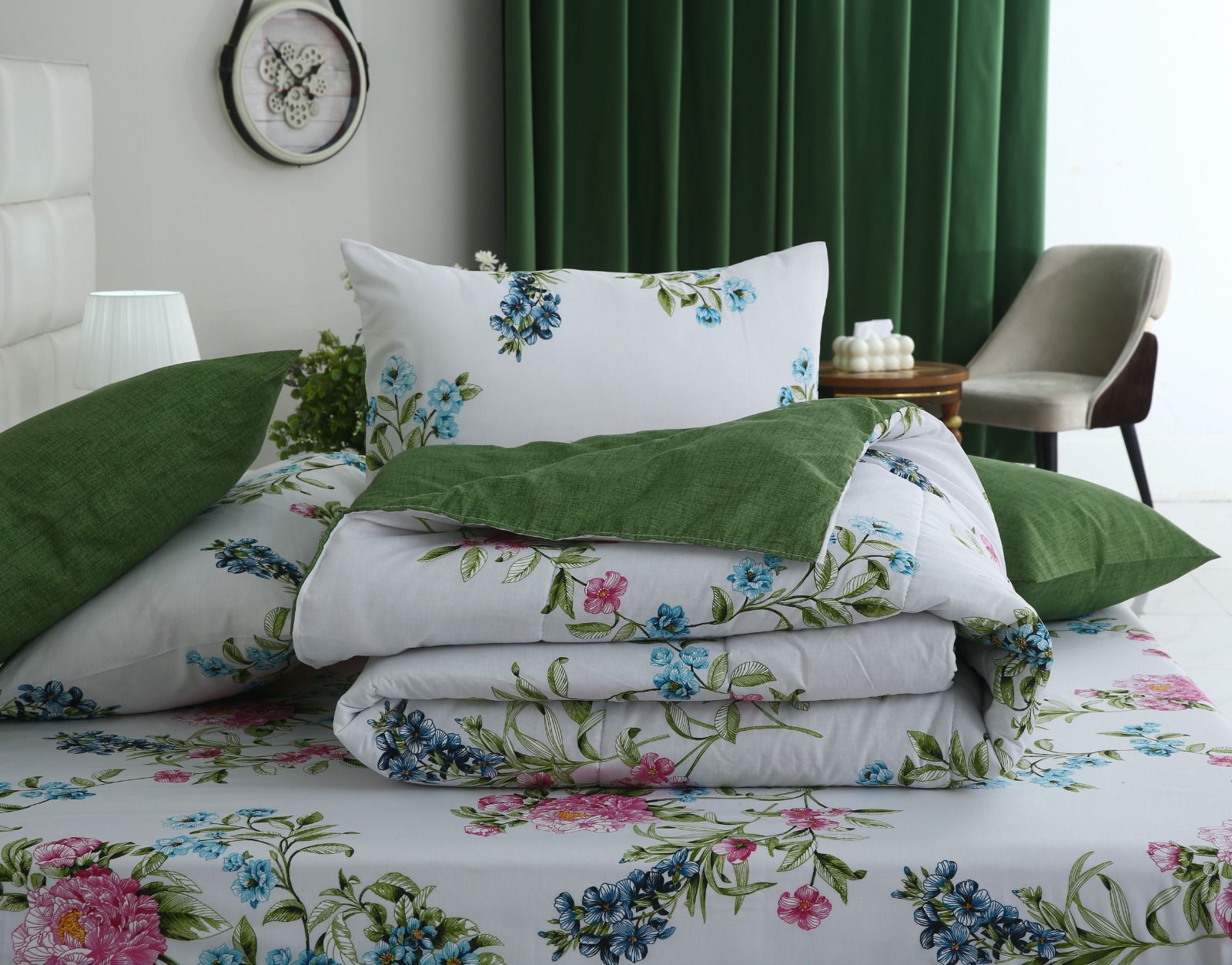 6 PCs Summer Comforter Set- COM006 Bed Spread Apricot