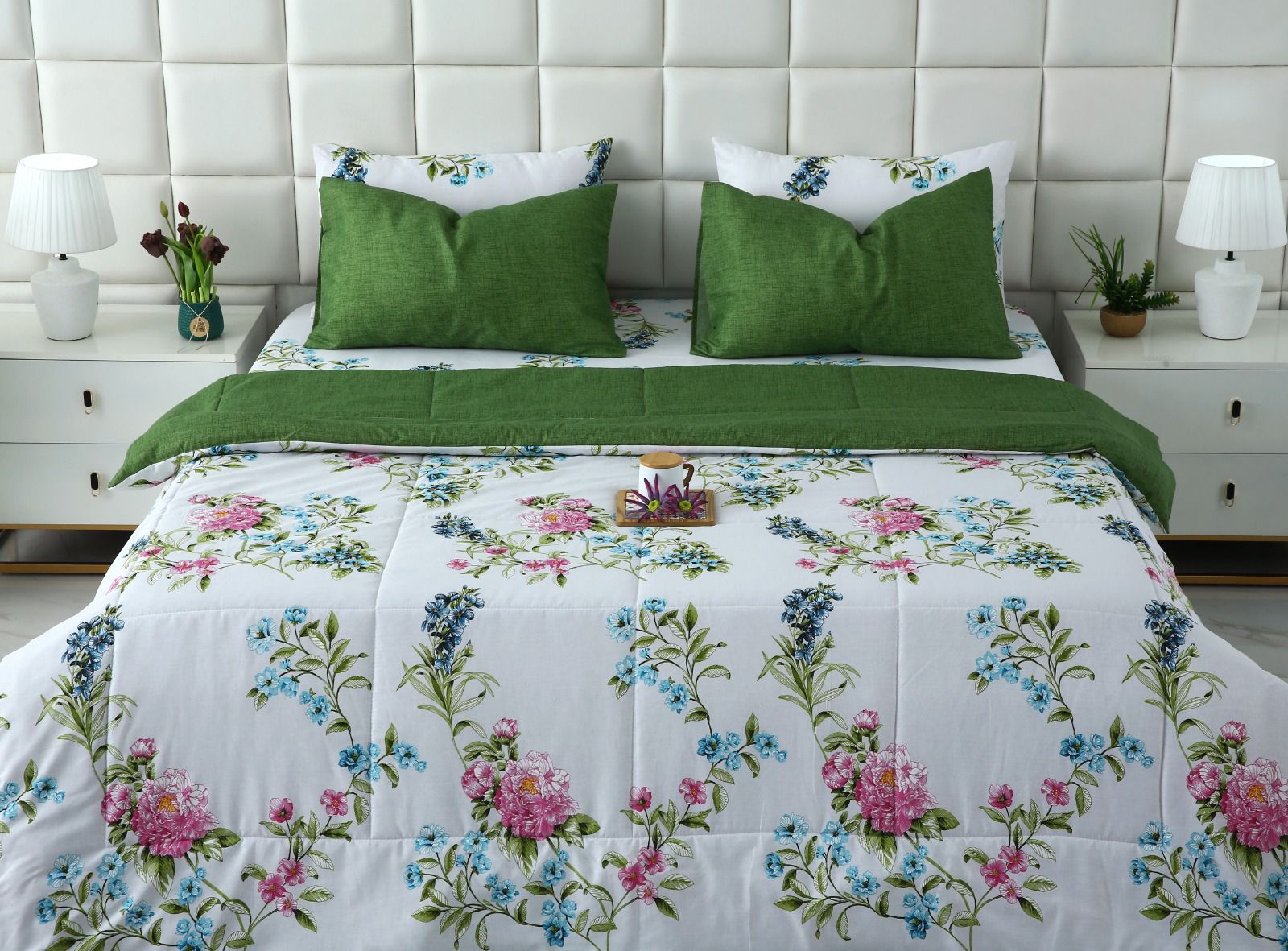 6 PCs Summer Comforter Set- COM006 Bed Spread Apricot
