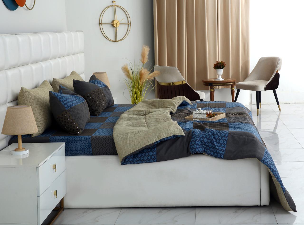6 PCs Summer Comforter Set- COM001 Bed Spread Apricot