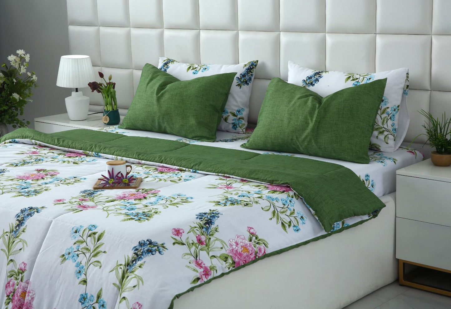 6 PCs Summer Comforter Set- COM006 Bed Spread Apricot