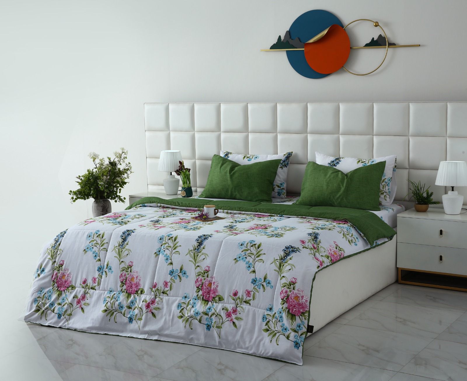 6 PCs Summer Comforter Set- COM006 Bed Spread Apricot