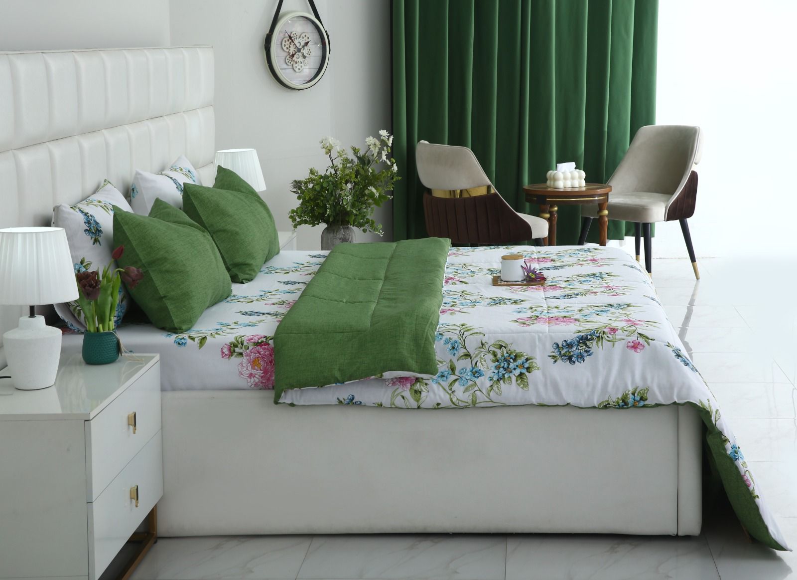 6 PCs Summer Comforter Set- COM006 Bed Spread Apricot