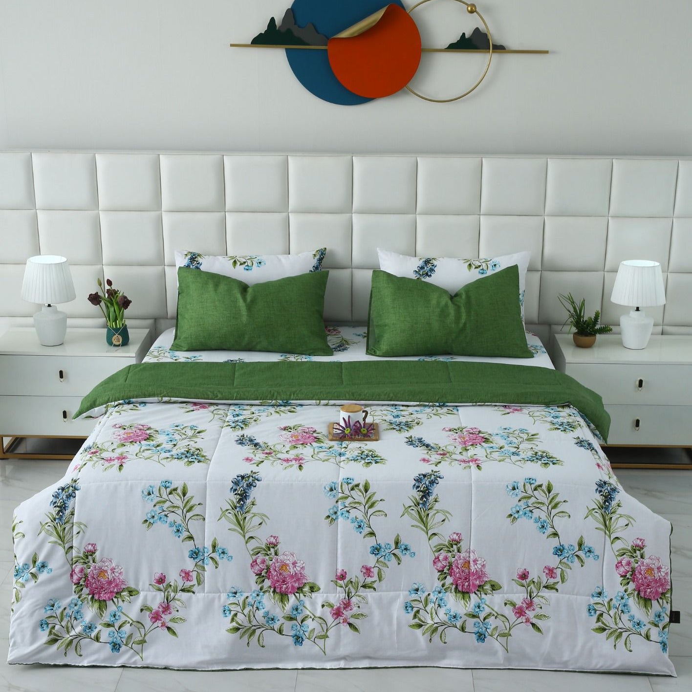 6 PCs Summer Comforter Set- COM006 Bed Spread Apricot